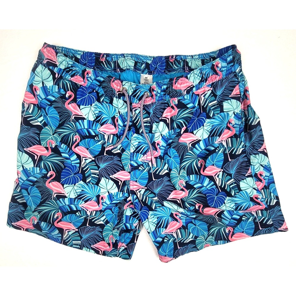 Members Mark Mens‎ Swim Trunk Shorts Flamingo Size XL Lined Beach Swimwear Pool